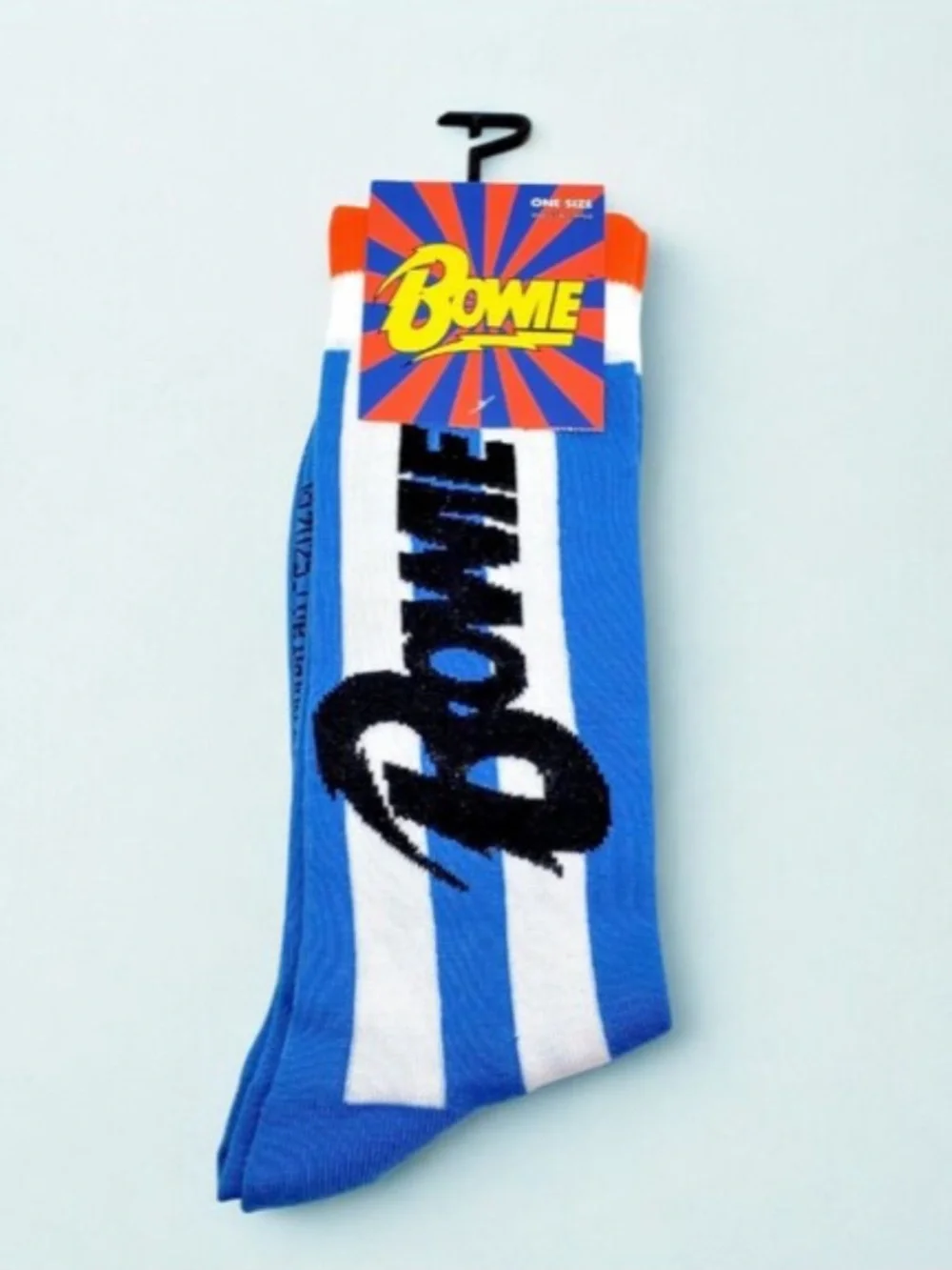 David Bowie Lightning Bolt Crew‎ Socks Official Merch Gift One Size US 7-12 NWT